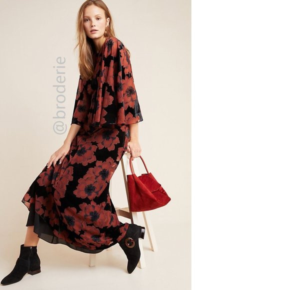 Anthropologie Dresses & Skirts - Anthropologie Margie Flocked Maxi Dress